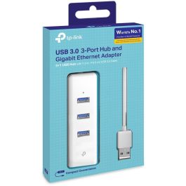 Tp-Link Adaptador USB 2 en 1 con Hub de 3 Puertos USB 3.0 y Adaptador Ethernet Gigabit