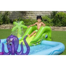 Bestway Piscina Infantil Zona de Juegos Acuático Fantástico 239 x 206 x 86 cm con Fuente y Tobogán
