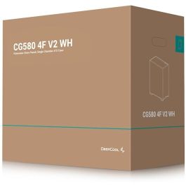 DeepCool CG580 4F V2 Torre Midi PC Blanco con 4 Ventiladores y Vidrio Templado para Gaming