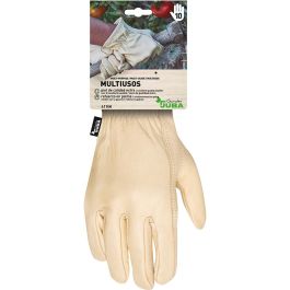 Juba Guante Jardinería Piel Flor Vacuno Reforzado Palma Pulgar Keystone 0,9mm Talla 10 Marrón/Negro