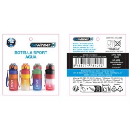 Bewinner Botella Sport Agua Multicolor 750 ml (12 Unidades)