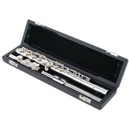 Pearlflute B665Re-Hc Flauta Travesera Quantz Brezza, Cabeza Plata Maciza, Platos Abiertos, Pata de Do, Estuche