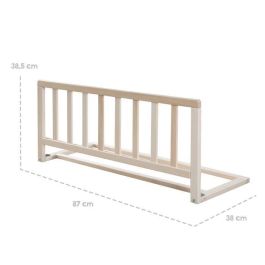 Roba ROB1697467687029 Barandilla de Cama 90 cm - Protección Anticaída Segura para Bebés y Niños de 18 Meses a 5 Años - Madera Natural