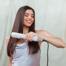 Cecotec Plancha de Pelo 2 en 1 RitualCare Air Lisse Champagne 1000 W con cepillo alisador