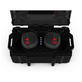 Perfectpro H-10 Orejeras de Protección Auditiva para Construcción, Inalámbrico Bluetooth, 29 dB SNR, Resistente al Agua IPX5, Negro/Rojo