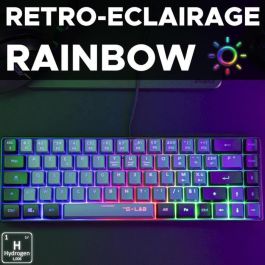 Teclado Gaming - THE G-LAB - KEYZ-HYDRO-GRB/FR - 60% Membrana 2 colores Gris + Teclas Negras