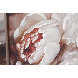 DKD Home Decor Cuadro Romántico Blanco Rosa Flores 2 Unidades 120 x 60 x 3 cm