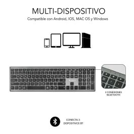 SUBBLIM SUBKB-2PUE201 Teclado Multidispositivo Bluetooth 5.0 Pure Extended con Teclado Numérico y Teclas Chiclet Silenciosas SUBBLIM SUBKB-2PUE201 Teclado Multidispositivo Bluetooth 5.0 Pure Extended con Teclado Numérico y Teclas Chiclet Silenciosas