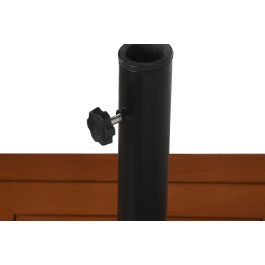 DKD Home Decor Base Parasol Terraza Y Jardin Natural Negro Eucalipto Granito Metal 48 x 48 x 39 cm