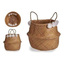 Cesto Gift Decor SG0100117301ME Blanco Marrón Natural Junco 8 L Pompones Cesto Gift Decor SG0100117301ME Blanco Marrón Natural Junco 8 L Pompones