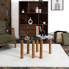 Home Deco Factory Juego 2 Mesas Nido Vidrio Cristal Cocooning