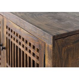 Giner Y Colomer Mueble TV Acacia Metal 4 Puertas 200 cm Marrón