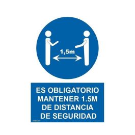 Archivo 2000 Señal "Obligatorio Mantener La Distancia De Seguridad 1,5M" 210x297 Pvc Azul Y Blanco Precio: 2.50000036. SKU: B19D23QDEH