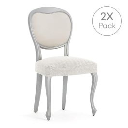 Funda para Silla Eysa JAZ Blanco Cálido 50 x 5 x 50 cm 2 Unidades