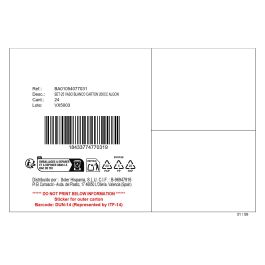 Inde Set de 25 Vasos Blancos de Cartón 200cc 7,2 x 7,2 x 20,4 cm (24 Unidades)