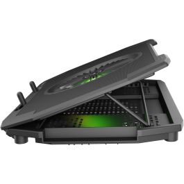 GENESIS Oxid 850 Almohadilla Refrigeradora para Portátil 17.3" con 5 Ventiladores, Iluminación RGB, Ajuste de Altura y 2 Puertos USB Negro
