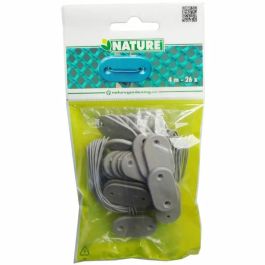 Nature Kit de Fijación para Vallas de Jardín 27 Piezas Gris, incluye 26 Fijaciones y 4m de Alambre Galvanizado