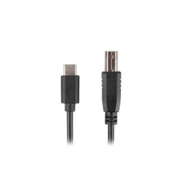 Lanberg CA-USBA-14CC-0030-BK Cable USB C a USB B 2.0 3m Chapado en Oro Negro