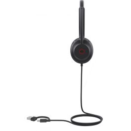 Yealink UH35 Mono Teams Auriculares con Diadema, Conexión USB-C y USB-A para Llamadas y Música, Color Negro