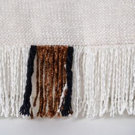 Cojín Blanco-Marrón Algodón/Terciopelo 50 X 50 cm