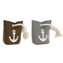 Sujetapuertas Mediterraneo DKD Home Decor Gris Marron Oscuro 9 x 20 x 13 cm (2 Unidades)