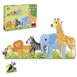 Goula 53426 Puzzle XXL Decreciente Selva 16 Piezas Gigantes de Cartón con Animales, Niños +2 Años: Habilidad Manual y Coordinación