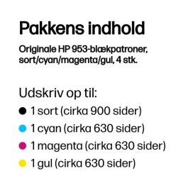 HP Tinta BK, C, M, Y para Officejet Pro 7700, 8200, 8700 Series - Nº 953 Pack De 4