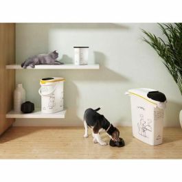 CURVER Contenedor de comida Le Diner se sirve - 4 kg - 10 L - Blanco y negro - Para gato