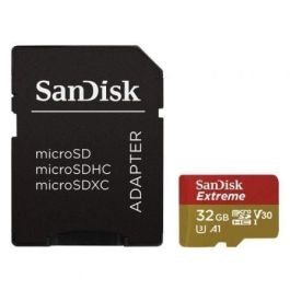 SanDisk SDSQXAF-032G-GN6MA Tarjeta de Memoria Extreme microSDHC 32GB UHS-I U3 V30 A2 190MB/s Lectura 130MB/s Escritura 4K UHD con Adaptador Precio: 12.50000059. SKU: S55021044