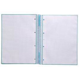 Cuaderno Espiral A4 Micro Antartik Tapa Forrada 80H 90 gr Cuadro 5 mm 1 Banda 4 Taladros Celeste