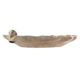 DKD Home Decor Centro de Mesa Tropical Hoja Dorado 26 x 6 x 33 cm de Resina