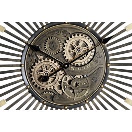DKD Home Decor Reloj de Pared Vintage Negro y Dorado 65 x 65 x 6.7 cm