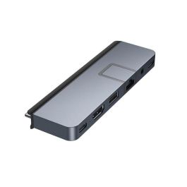 Hyper HyperDrive DUO PRO Hub USB-C 7 en 1 para MacBook Pro/Air, iPad, PC. HDMI 4K, Gigabit Ethernet, USB-A/C, Audio, Thunderbolt 4. Grey.