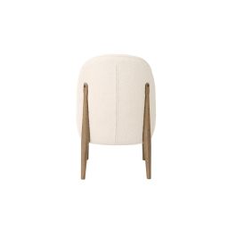 DKD Home Decor 2c24 Silla Urban Top Chairs Tapizada en Poliéster Blanco con Patas de Fresno - 54.5x63.5x85 cm