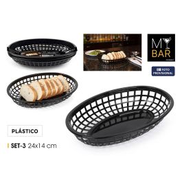 Inde Set 3 Cestas Pan Oval Pp 24x14x4 cm, 18g, 2.38 kg (24 Unidades) Precio: 23.78999997. SKU: B19X4TM8VJ