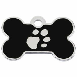 Placa identificativa para collar Imarc Bone Negro Plata