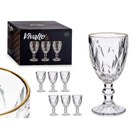 Copa Vino 330Ml Diamante Filo Oro Vivalto 9X17CM (36 Unidades) Precio: 111.4999996. SKU: B1A4JLFTSB