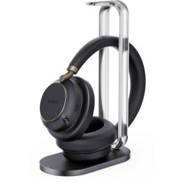 Yealink BH76 Plus Auriculares Bluetooth con Soporte de Carga para Teams, Negro USB-C/A