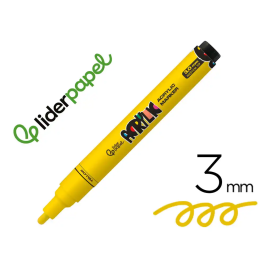 Liderpapel Rotulador Acrylic Base Agua Todo Tipo de Superficie Punta Redonda 3 mm Amarillo Precio: 9.5000004. SKU: B18QY6LG9D