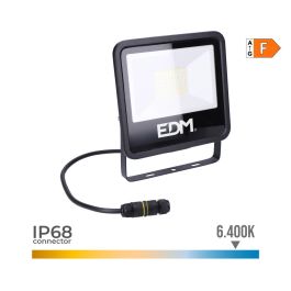 Edm Black Series Foco Proyector LED 50W 4000lm Luz Fría 6400K IP65 19,2x17,5x2,9 cm