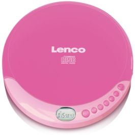 Lenco CD-011 Reproductor de CD Portátil Rosa con Auriculares para CD, CD-R, CD-RW con Pantalla LCD