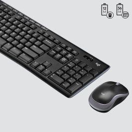 Logitech MK270 Combo Inalámbrico: Teclado QWERTZ Suizo y Ratón Óptico - Negro, Resistente a Derrames