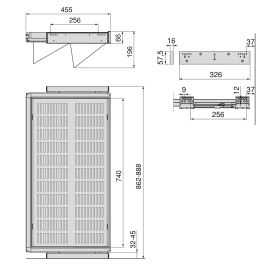 Emuca Kit de cajón zapatero extraíble para armarios Quartz, regulable, módulo 900mm, Acero, aluminio y plástico, Titanio