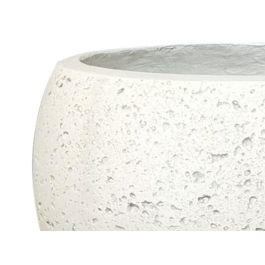 DKD Home Decor Macetero Mediterráneo de Fibra de Vidrio Blanco 35 x 35 x 35 cm