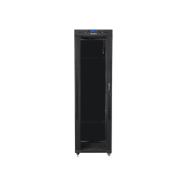 Lanberg Armario Rack 19 Pulgadas 42U 600x1000 Negro con Puerta de Vidrio y Ventiladores