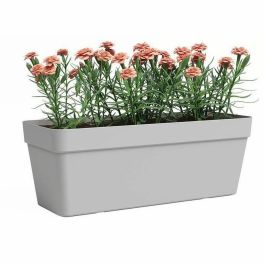 Jardinera - Plástico - Gris claro - Rectangular - L49,9 x P20 x H18,1cm - ARTEVASI