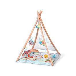 KioKids Teepee-Mantita de Actividades Bosque 2 en 1 para Bebés, Incluye Almohada y 5 Juguetes Interactivos +0 Meses Multicolor