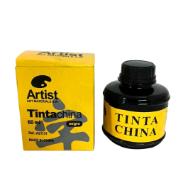 Artist Tinta China Negra Bote 60 ml Para Papel Y Cartón Totalmente Opaca