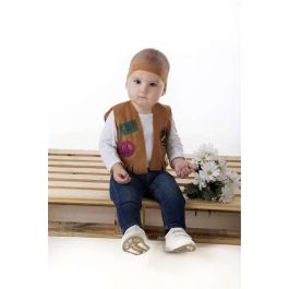 Creaciones Llopis Disfraz de Bebé Hippie con Chaleco y Cinta para Pelo Marrón 0-12 Meses