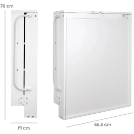 Roba Cambiador Plegable de Pared con Colchón Impermeable, 2 Estantes Integrados, Madera Lacada en Blanco